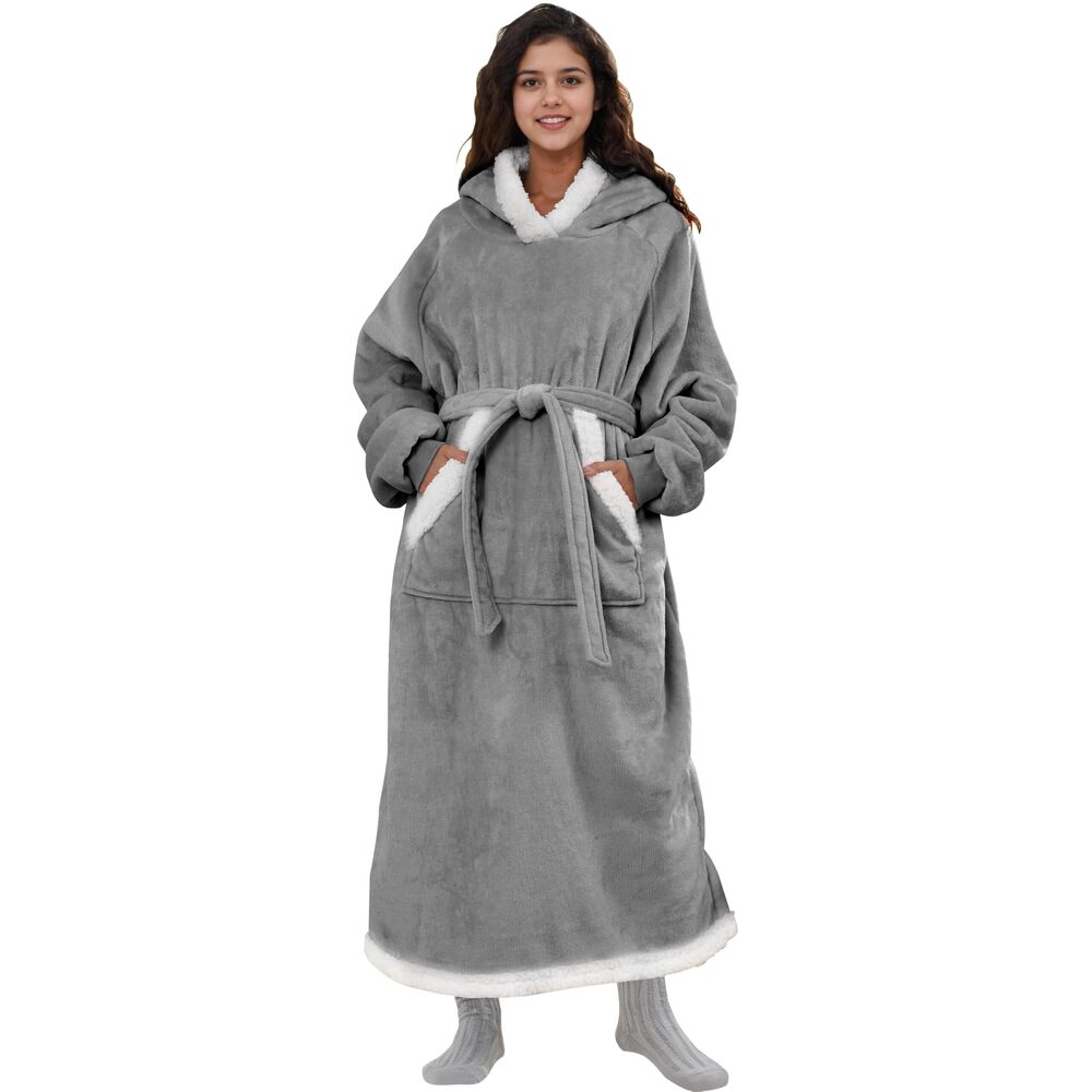 4184 Wearable Blanket Hoodie Sweatshirt for Adults - Cozy Flannel